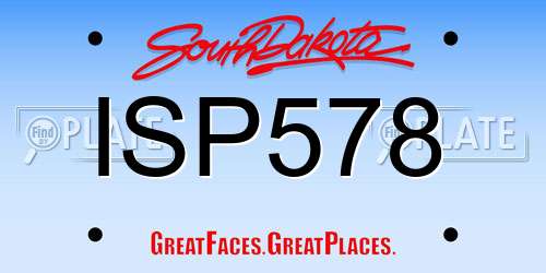 ISP578 South Dakota License Plate