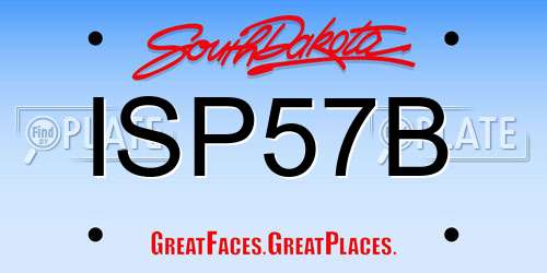 ISP57B South Dakota License Plate
