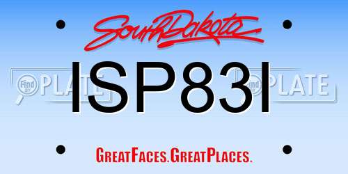 ISP83I South Dakota License Plate