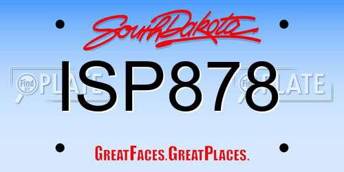 ISP878 South Dakota License Plate