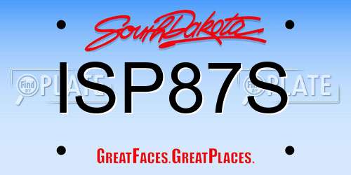 ISP87S South Dakota License Plate