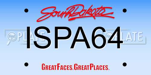 ISPA64 South Dakota License Plate