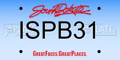 ISPB31 South Dakota License Plate