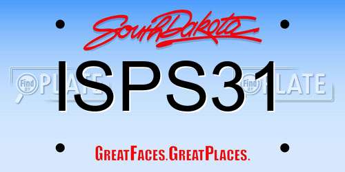 ISPS31 South Dakota License Plate