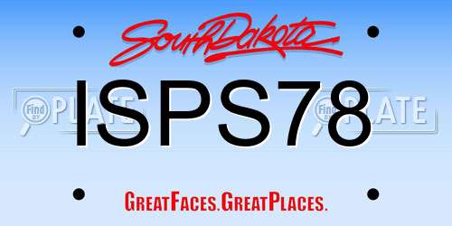 ISPS78 South Dakota License Plate