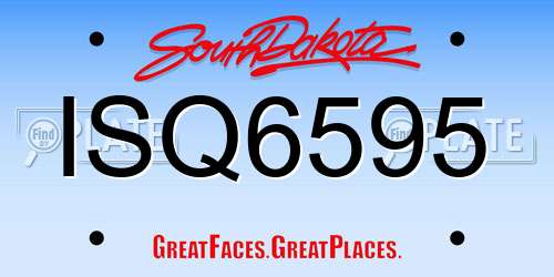 ISQ6595 South Dakota License Plate