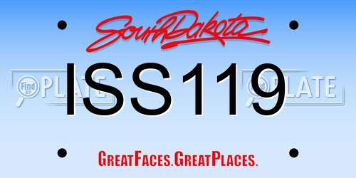 ISS119 South Dakota License Plate