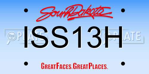 ISS13H South Dakota License Plate