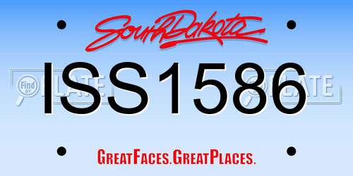 ISS1586 South Dakota License Plate