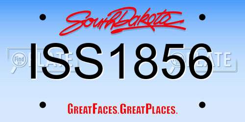 ISS1856 South Dakota License Plate