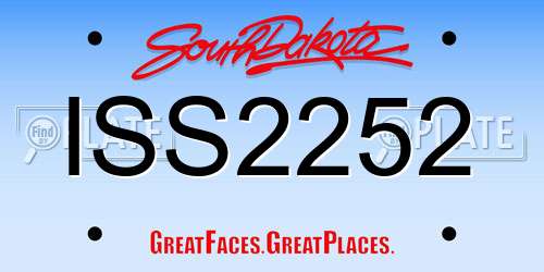 ISS2252 South Dakota License Plate
