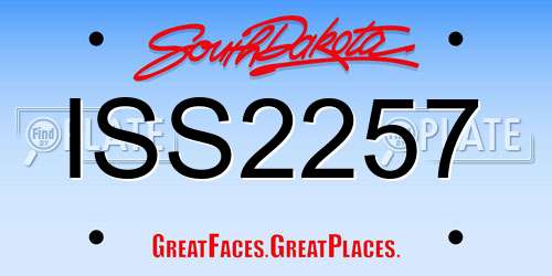 ISS2257 South Dakota License Plate