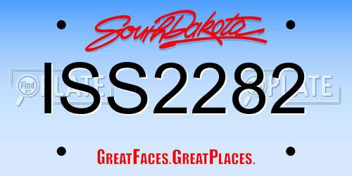 ISS2282 South Dakota License Plate