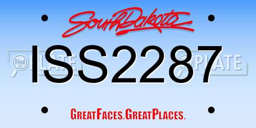 ISS2287 South Dakota License Plate