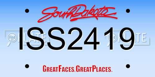 ISS2419 South Dakota License Plate