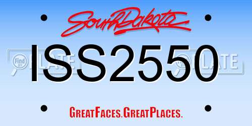 ISS2550 South Dakota License Plate