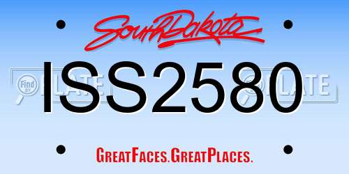 ISS2580 South Dakota License Plate