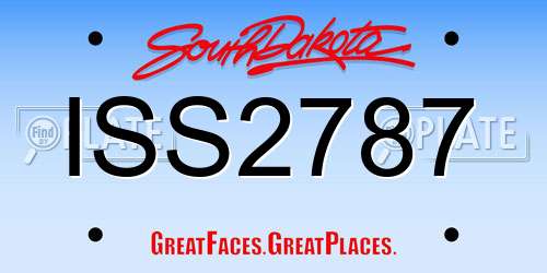 ISS2787 South Dakota License Plate