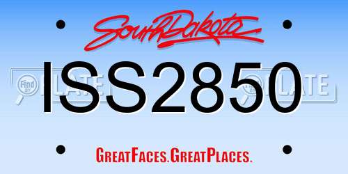 ISS2850 South Dakota License Plate