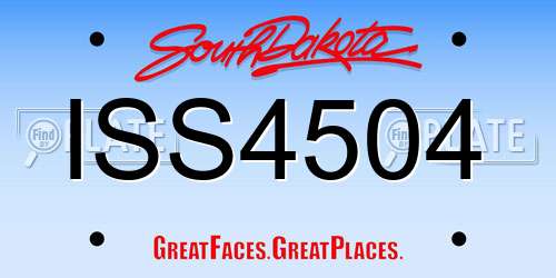 ISS4504 South Dakota License Plate