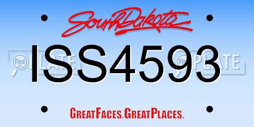 ISS4593 South Dakota License Plate