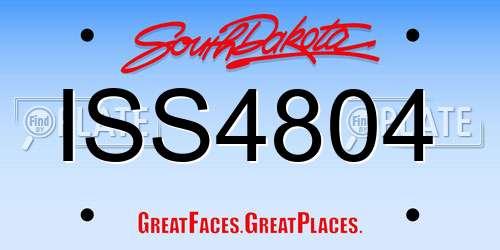 ISS4804 South Dakota License Plate