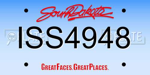 ISS4948 South Dakota License Plate