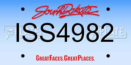 ISS4982 South Dakota License Plate