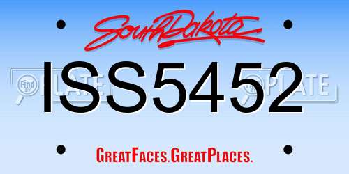 ISS5452 South Dakota License Plate