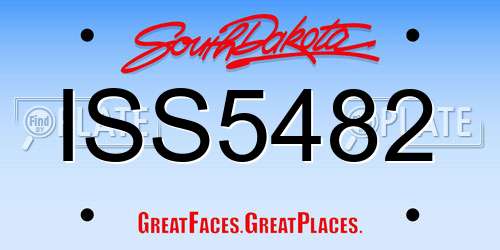ISS5482 South Dakota License Plate