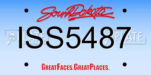 ISS5487 South Dakota License Plate