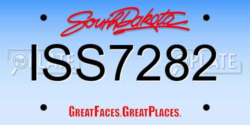 ISS7282 South Dakota License Plate