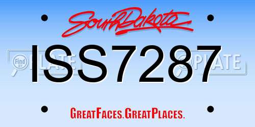ISS7287 South Dakota License Plate