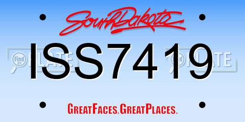 ISS7419 South Dakota License Plate
