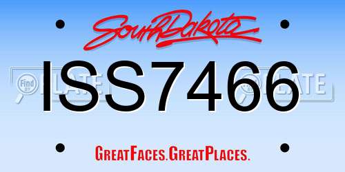 ISS7466 South Dakota License Plate