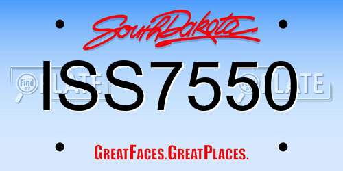 ISS7550 South Dakota License Plate