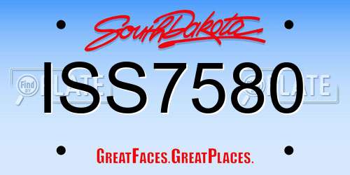 ISS7580 South Dakota License Plate