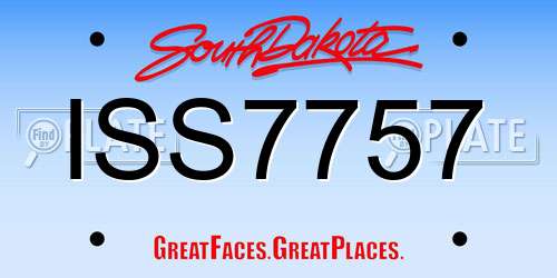 ISS7757 South Dakota License Plate