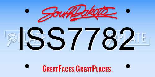 ISS7782 South Dakota License Plate
