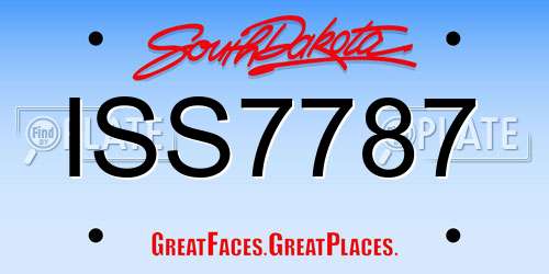 ISS7787 South Dakota License Plate