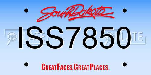 ISS7850 South Dakota License Plate