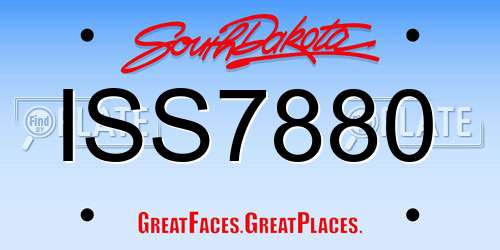 ISS7880 South Dakota License Plate