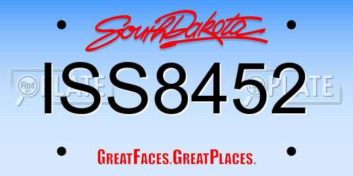ISS8452 South Dakota License Plate