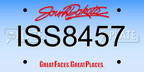 ISS8457 South Dakota License Plate