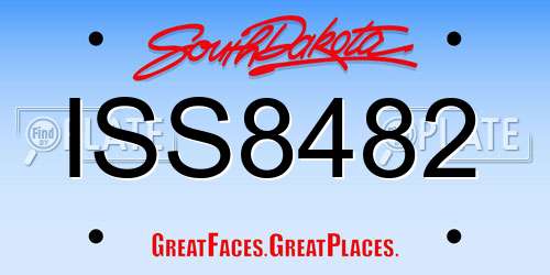 ISS8482 South Dakota License Plate
