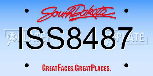 ISS8487 South Dakota License Plate