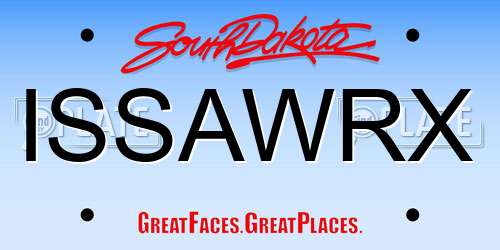 ISSAWRX South Dakota License Plate