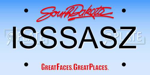 ISSSASZ South Dakota License Plate