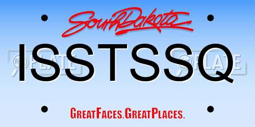 ISSTSSQ South Dakota License Plate