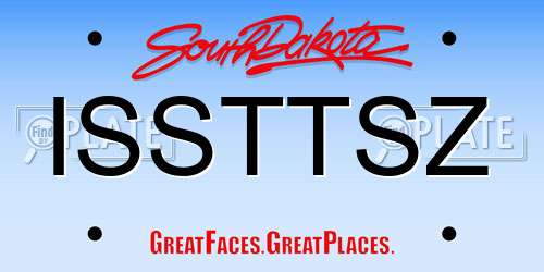 ISSTTSZ South Dakota License Plate
